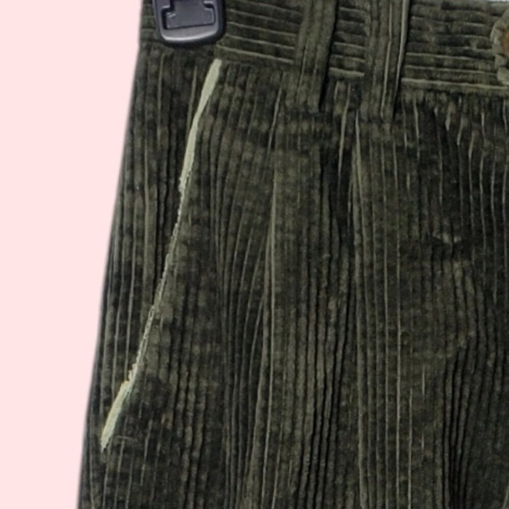 Vitto Niero Vintage Green Olive Corduroy Pants Size 29 - Picture 2 of 16